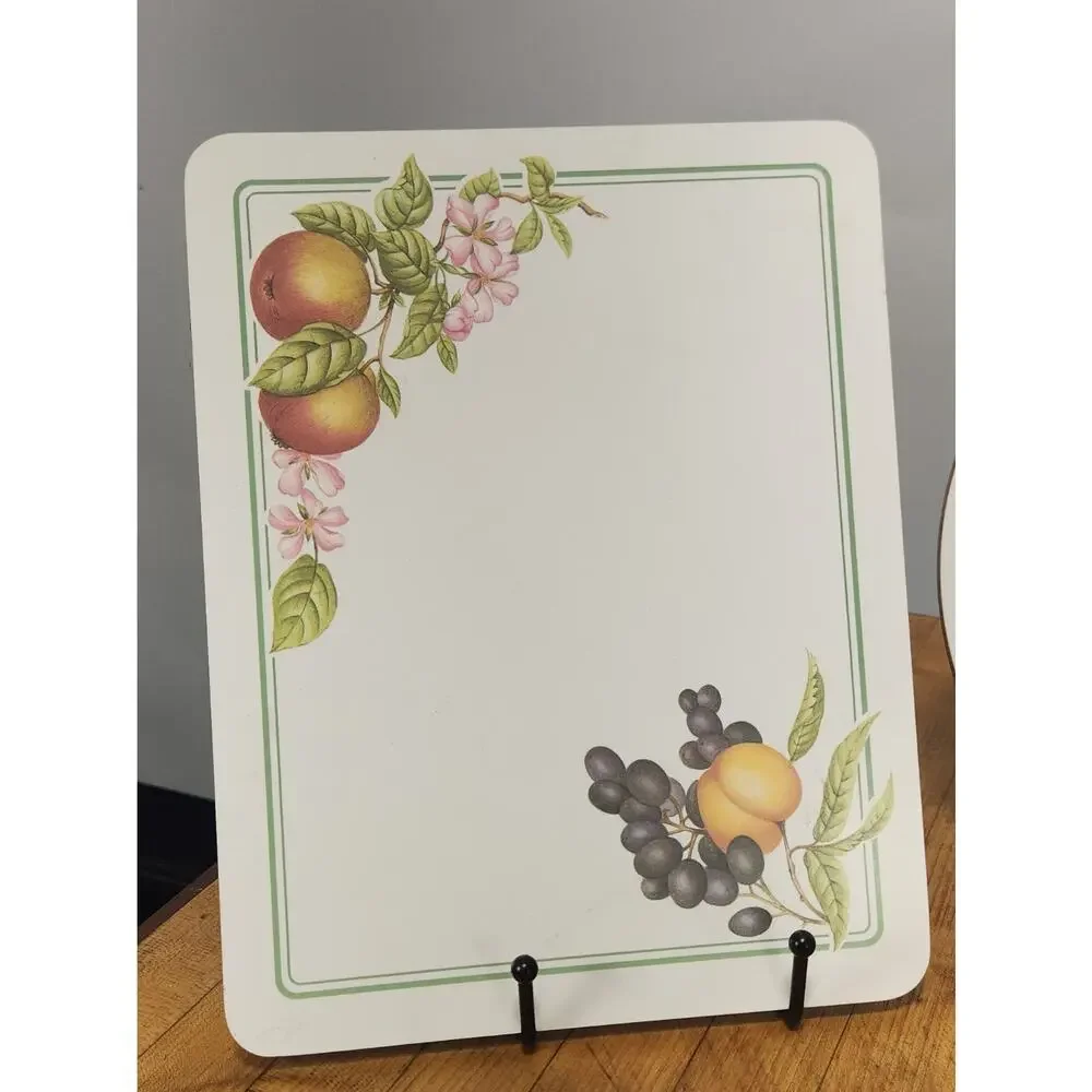 Royal Doulton Vintage Orchard Fruit Cork Table Mats Trivet Serving Board 3pc Set